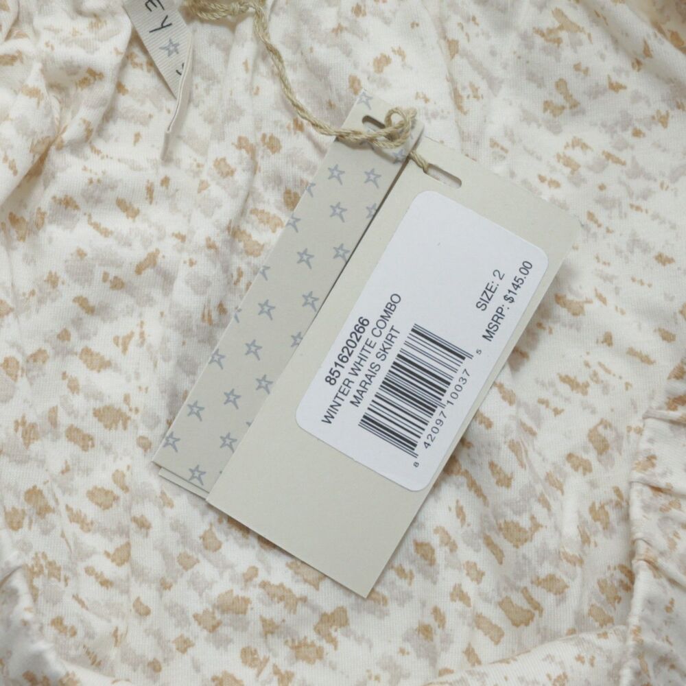 Grey State Sz 2 Marais Skirt Winter White Tan Stretch Pull On Casual Midi Women - Picture 5 of 6